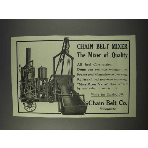 1910 Chain Belt Co. Chain Belt Mixer Ad - Quality