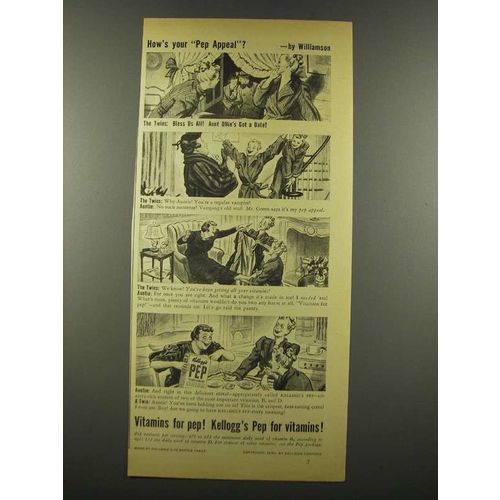 1940 Kellogg's Pep Cereal Ad - How's Your Pep Appeal