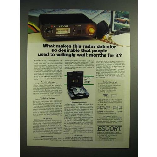 1982 Escort Radar Detector Ad - Willingly Wait Months For It