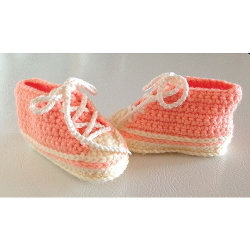 Baby booties #B029 crochet converse trainers tennis shoes footwear 0-12 months