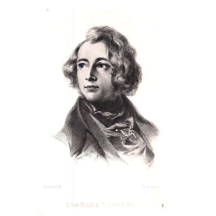 CHARLES DICKENS unused vintage postcard RP
