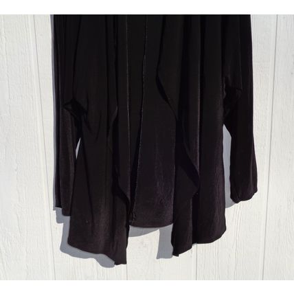 Womens Travel Knit Black Open Front Cardigan Top 1X 48 Chest Stretch Knit Shrug