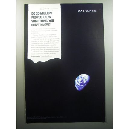 2007 Hyundai Cars Ad - Do 30 million people know something you don't know?