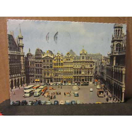 THE TOWN SQUARE, BRUSSELS, Belgium .used postcard 1959 pm #