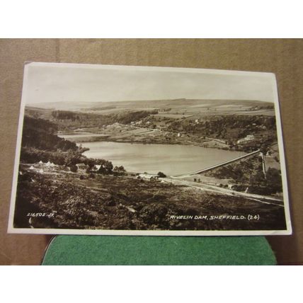 RIVELIN DAM, SHEFFIELD YORKSHIRE used vintage postcard RP by Valentine c.1940s =