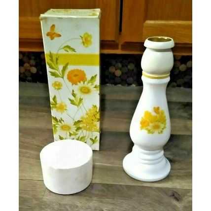 Avon Buttercup Candlestick Moonwind Cologne 6 oz Decanter Full Bottle
