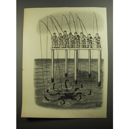 1954 Cartoon by Robert Day - Fishing Octopus