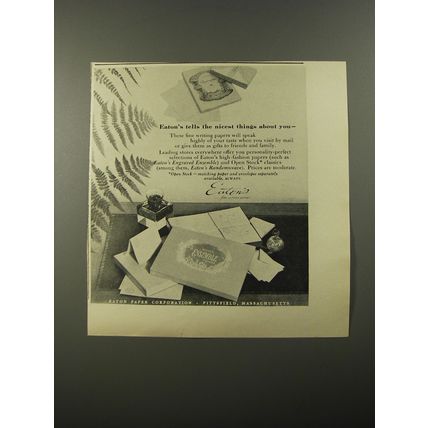 1954 Eaton's Fine Letter Papers Ad - Eaton's tells the nicest things about you