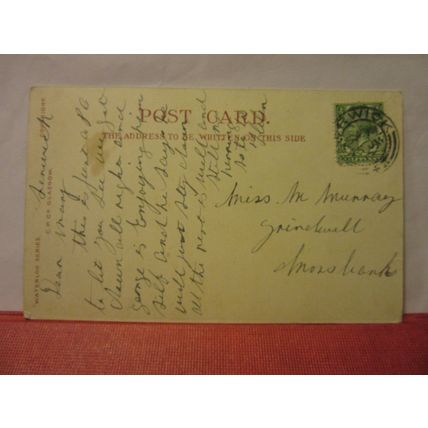 SCOTTISH a sprig of heilan' HEATHER used antique postcard 1917 pm /