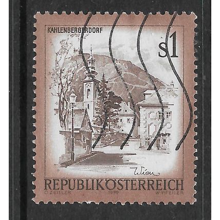 AUSTRIA 1973 VIEWS 1s KAHLENBER GERDORF SEPIA & BROWN SG1676 FINE USED#2