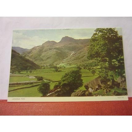 LANGDALE PIKES, CUMBRIA vintage used postcard by Jarrold 1959 postmark =