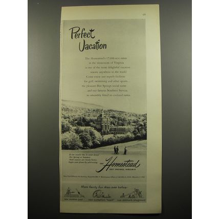 1955 The Homestead Resort Advertisement - Perfect vacation