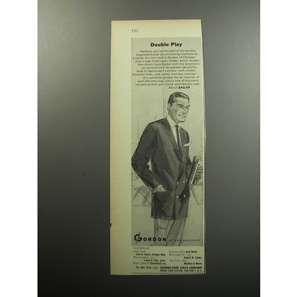 1956 Gordon of Philadelphia Fashion Ad - Double Play
