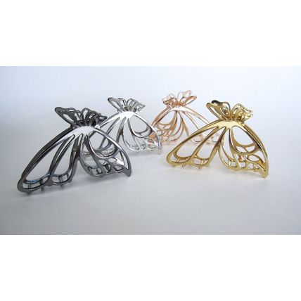 Rose gold silver or dark silver butterfly metal hair claw clip