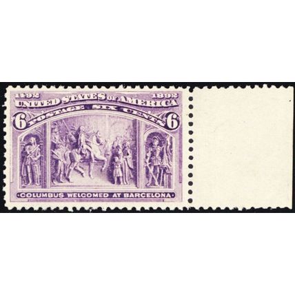 235, Mint VF LH 6¢ Columbian Stamp ** Stuart Katz