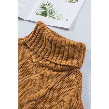 Cuddle Weather Cable Knit Handmade Turtleneck Sweater