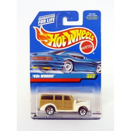 Hot Wheels '40s Woodie #803 White Die-Cast Car 1998