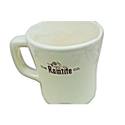 Rare Antique "The Ramtite Co." Mug imperfectly made glazed over