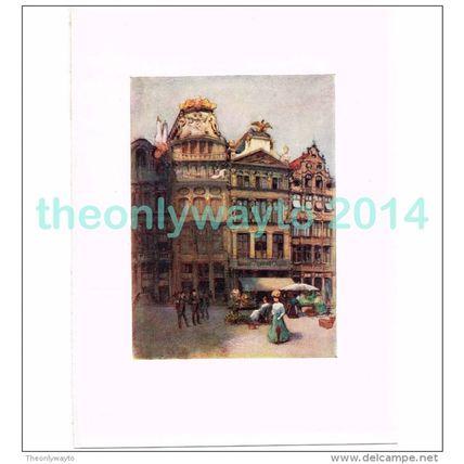 OLD HOUSE, GRANDE PLACE, BRUSSELS, BELGIUM, BOOK ILLUSTRATION (PRINT), 1908