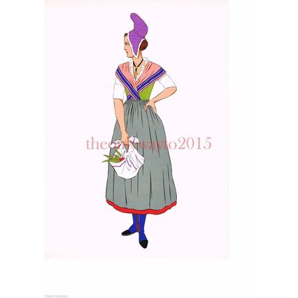 Normandy, Woman from Caux, France, Costume, Book Illustration (Print), c1939