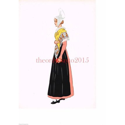 Normandy, Woman from Dieppe, France, Costume, Book Illustration (Print), c1939