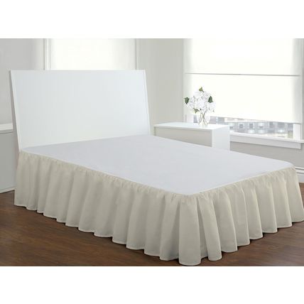 Fresh Ideas Ruffled Bed Skirt-14" Drop-78"W x 80"L-KING-IVORY-NEW-SEALED-FAST