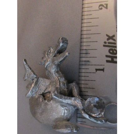 RARE 80's Pewter Figurine BABY DRAGON In EGG AUSTRIAN CRYSTAL TSR D&D SCM