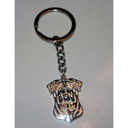 BULL MASTIFF METAL KEY RING WITH KEY CHAIN & VELVET GIFT BAG