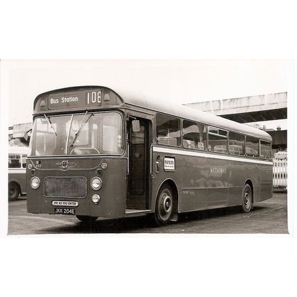 Black & White Photo of Wilts & Dorset Motor Services Ltd. - JKK 204E ex M & Dist