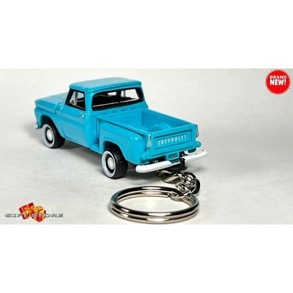 VERY RARE KEYCHAIN BLUE 64~65~66 CHEVY C10 STEPSIDE CUSTOM Ltd NICE GIFT