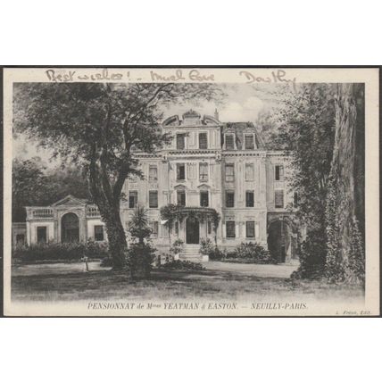 Pensionnat de Mesdames Yeatman & Easton, Neuilly-Paris, 1909 - Fréon CPA
