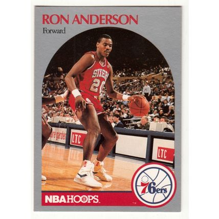 1990-91 Hoops Ron Anderson basketball card #224 - 76ers