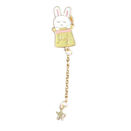 Rabbit Enamelled Pin Badge Brooch Magic Metal Gift bag 2.6 cm x 1.2 cm BA124