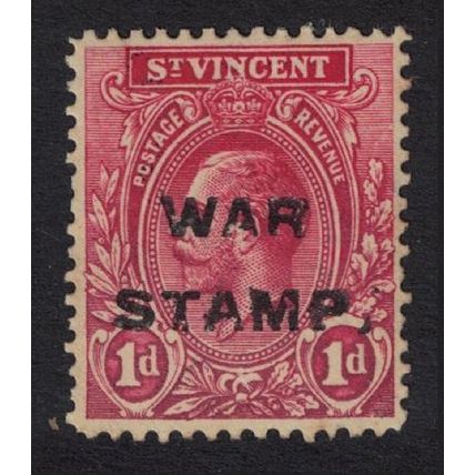 St. Vincent War Stamp 'Comma for STOP' VARIETY 1916 MH SG#122b
