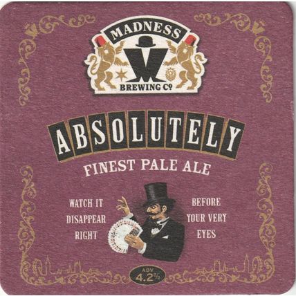 BEER MAT - GREAT YORKSHIRE BREWERY - THE MADHEAD/ MADNESS -(Cat No 002) - (2017)