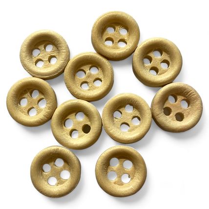 10mm Natural Round 4 Hole Wooden Buttons Baby Sewing Haberdashery Cardmaking