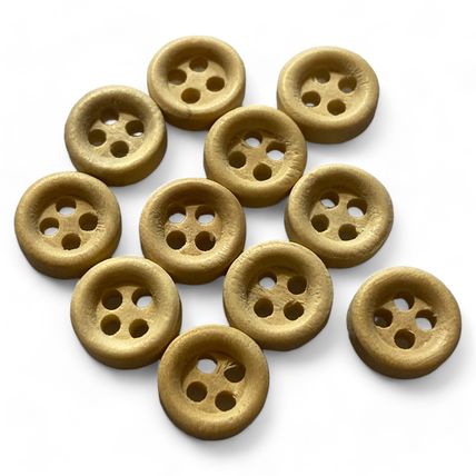 10mm Natural Round 4 Hole Wooden Buttons Baby Sewing Haberdashery Cardmaking