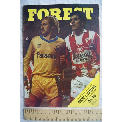 1981 programme Nottingham Forest v. Liverpool