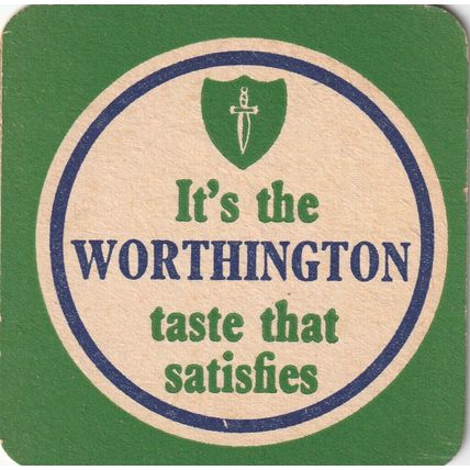 BEER MAT - WORTHINGTON BREWERY - TASTE THAT SATISFIES - (Cat 058) - (1969)