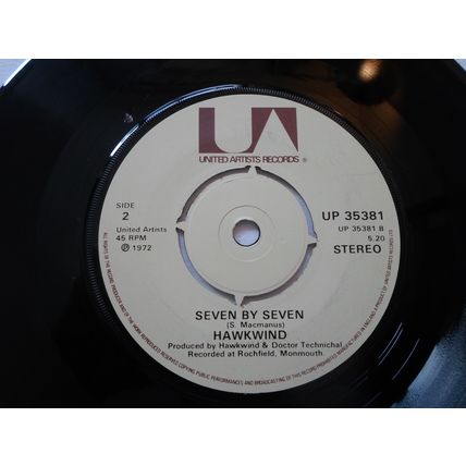 7" 1972 HAWKWIND , SILVER MACHINE , UP 35381. UNITED ARTISTS .SEVEN.NEAR MINT