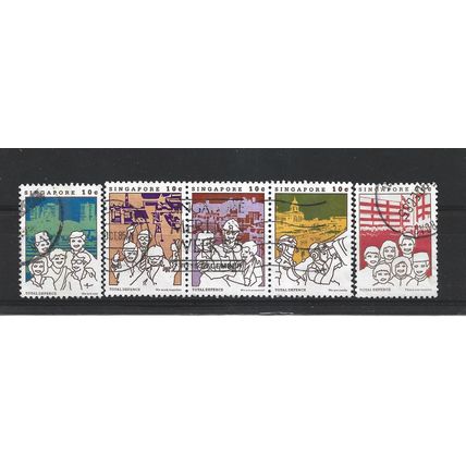 Singapore."Total Defence" set of 5.Fine Used.Jul25