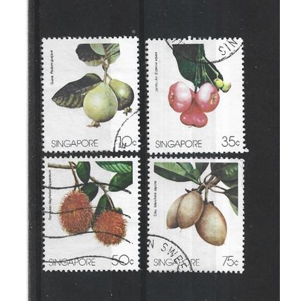 Singapore.Singapore Fruits set of 4.Fine Used.Jul25