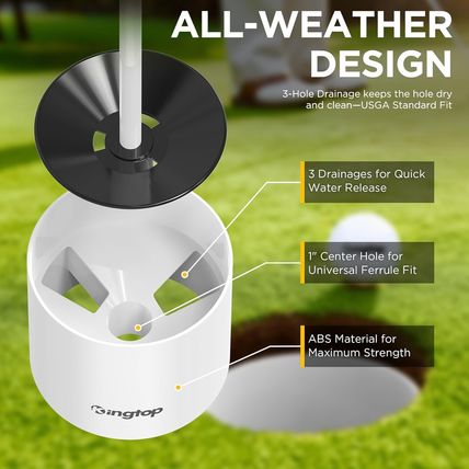 KINGTOP Golf Flagstick Mini, Putting Green Flag for Yard, All 3 Feet, Double-Sid