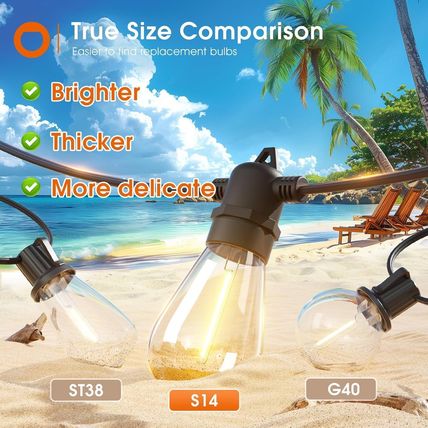 Addlon 54FT(48+6) Solar String Lights Outdoor Waterproof with USB Charging & Rem