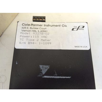 NEW COLE-PARMER 93278-02 PANEL METER -34/540F 115V TYPE J EW-93278-02,TL