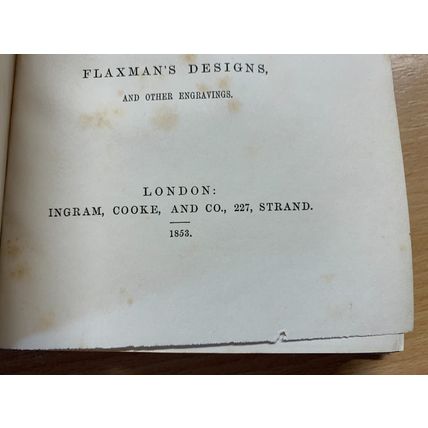 1853 The Odyssey Of Homer Translated By Alexander Pope Illustrated Hb Book (P3)