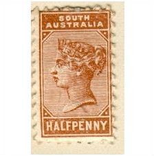 South Australia 1883 - ½d purple brown - used