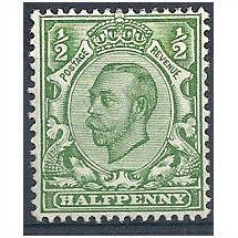 1912 - SG340 1/2d Yellow-Green Mounted Mint. Watermark Imperial Crown.