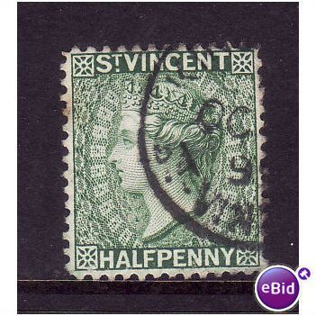 ST VINCENT 1884 SG 42 1/2d GREEN FINE USED