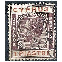 Cyprus 1924 SG106 1pi Purple & Chestnut Fine Used. .